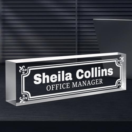 Custom Engraved Name Plate for Desk, Acrylic Desk Name Plate Personalized by Spricoz