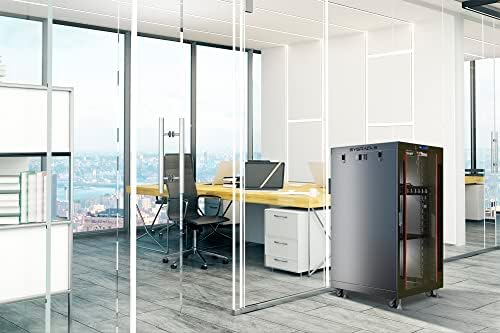 Sysracks 18U Premium Rack Mount Server 35" Depth Deep Network Cabinet, Server Rack with Fan, Removable Side Panels, Locking Glass Door Computer Cabinet Enclosure Network Rack Case PR 18.900 - Image 4