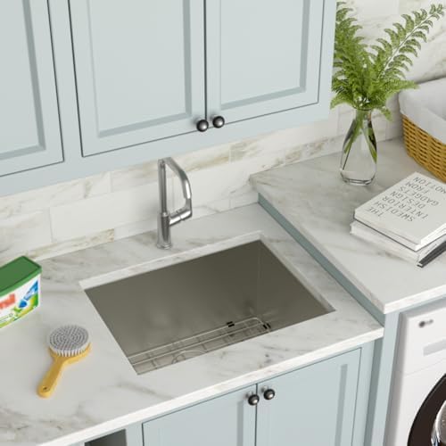 23 Inch Undermount Stainless Steel Laundry Sink by Couoko