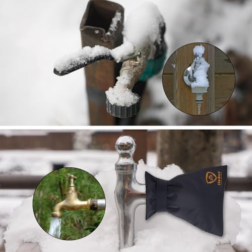 Hedoc Pro Outdoor Faucet Covers for Winter Freeze Protection, 2 Pack 6'' W x 8.2'' H Winter Faucet Insulation Cover Socks, Hose Bib Covers for Winter (Faucet Cover 2 Pack) - Image 5