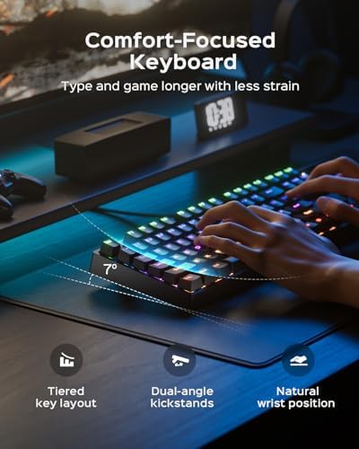 wegear Wired Mechanical Gaming Keyboard with Clicky Switch,104-Key, Black - Image 4