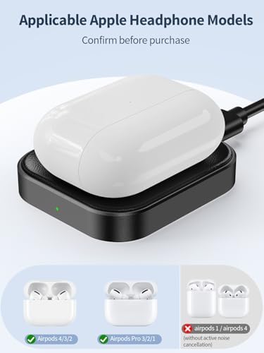 AirPods Pro Charger, Wireless Charging Station for AirPods Pro 3/ Pro 2/Pro, Wireless Charger for Airpods 4 (with Active Noise Cancellation)/ 3rd/ 2rd, Black - Image 2