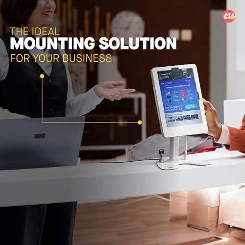 Dual Kiosk Stand – CTA Dual Security Kiosk Stand with Locking Case and Cable for iPad 11th Gen A16 11” - 10th Gen 10.9” - 11” Pro - Air 4 & 5 Gen - White (PAD-ASK109W) - Image 6