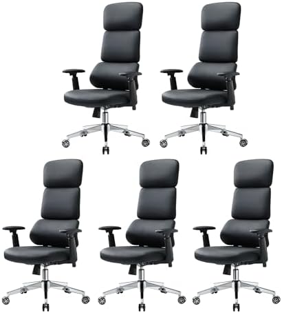 EUREKA ERGONOMIC Remi High Back Office Chair, PU Leather Office Chair with Wheels, Leather Desk Chair, Executive Office Chair Comfy for Home & Office, Black (Pack of 5) by EUREKAERGONOMIC