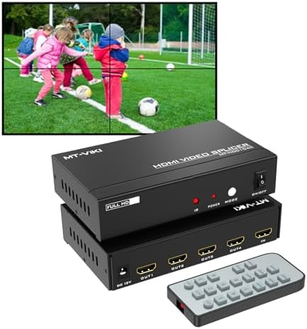MT-VIKI 4K 2x2 Video Wall Controller, HDMI TV Wall 2x2, Support 4K@30Hz Input & Output, 8 Display Mode 1x2/1x3/1x4 by MT-VIKI