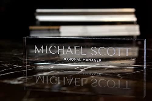 Customizable Personalized Clear Acrylic Desk Name Plate - 2”x 9” - Office Decor - 9 Different Fonts to Choose from - Engraved Name Plate - Image 2