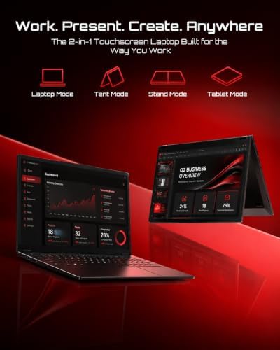 15.6" 2-in-1 Touchscreen Laptop with Windows 11, i3-10100Y, 16GB, 256GB SSD - Image 6