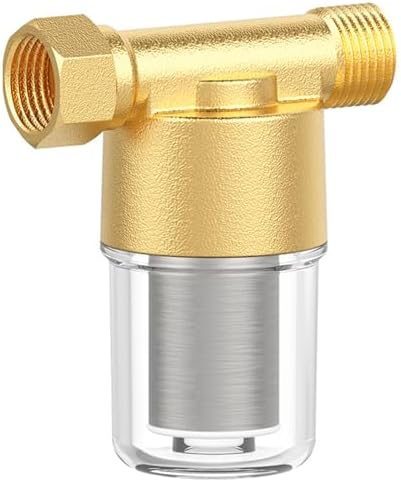 Brass Sediment Filter, Water Filter for Washer, Garden Hoses, Shower, Well Water, Traps Sand, Mud, Rust, 40 Micron, Inline, Reusable, BPA Free, 3/4" Male Thread + 3/4" Female Thread by AIDUCHO