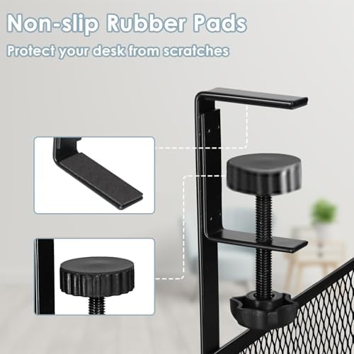 No-Drill Under Desk Cable Management Tray - Tool-Free Installation with Dual Silicone Pads | No Adhesive, No Magnets, No Residue | Heavy-Duty Steel Construction for Wood & Glass Desktops (Black) - Image 5