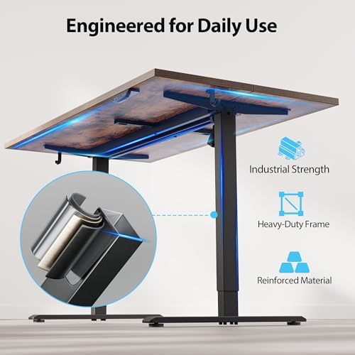 Agilestic 55*28 Inch Height Adjustable Electric Standing Desk, Rustic Brown - Image 5