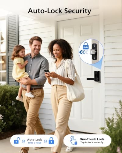 Philips Upgraded Wi-Fi Smart Lock with Handle, Keyless Entry Door Lock, Smart Door Knob, Fingerprint Unlock, App Remote Control, Auto-Lock, Keypad Deadbolt with Lever for Bedrooms, Office, Front Door - Image 6