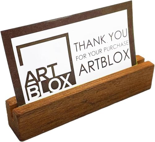 Artblox Personalized Office Desk Name Plate and Business Card Holder | Clear Acrylic Glass with Teak Wood Stand | Business Logo Customized with Your Name and Credentials Office Desk Décor - Image 6