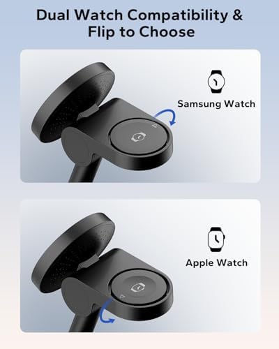 KPON for Samsung 3 in 1 Charging Station, Magnetic Wireless Charger Stand for MagSafe for Samsung Galaxy S26 Ultra/S25/Z Fold7/Flip7, Phone Watch Dock for Galaxy Watch Ultra/8 (Not for Watch 9/Ultra2) - Image 5