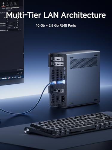 MINISFORUM MS-02 Ultra Workstation Core Ultra 5 235HX 32GB RAM 1TB SSD Mini PC, HDMI|USB4|2xUSB4 V2 Output, 4X DDR5 SO-DIMM Slot, 2X SSD Slot, 1x10G RJ45, 1x2.5G RJ45 Port, WiFi7/BT5.4 PC - Image 5