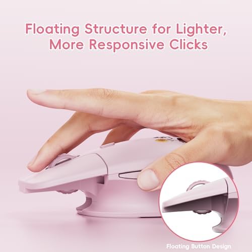 My Little Pony Silent Wireless Mouse - M03 Innovative Floating Button Design, Quiet Clicks, 3 Adjustable DPI (800/1600/3200), Dual-Mode (2.4GHz/Bluetooth), Ergonomic for Mac/Windows (Pink) - Image 2