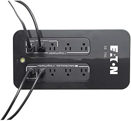 Eaton 3S750 UPS Battery Backup & Surge Protector, 750VA / 450W, 10 Outlets for Home or Office Devices (Not for Sale in CO, VT, or WA) - Image 4