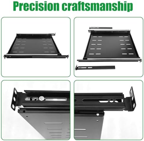 GlobalRack 1U Sliding Shelf,23.75-34" Adjustable, Double-Sided, Soft-Close - Image 6