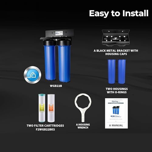 iSpring Whole House Water Filter System, Reduces Sediment, PFAS, Heavy Metals, Chlorine, Chloramine, Hydrogen Sulfide, 2-Stage Whole House Water Filtration System, Model: WGB22B-KS - Image 5