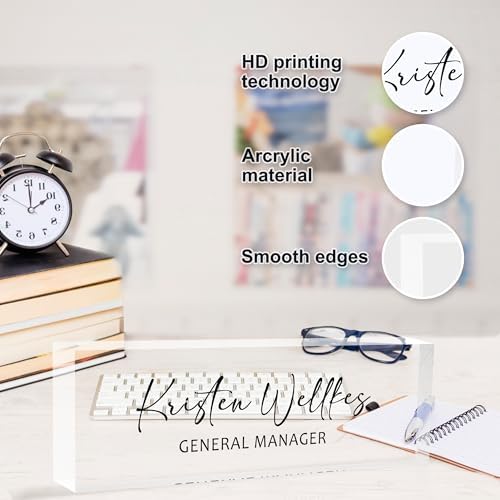 Desk Name Plate Personalized Acrylic Name Plate for Desk, Office Desk Decor for Women & Men, Custom Gifts for Boss, Manager, Teacher, Nurse, Doctor, Lawyer, Employee Appreciation Gifts - Image 6