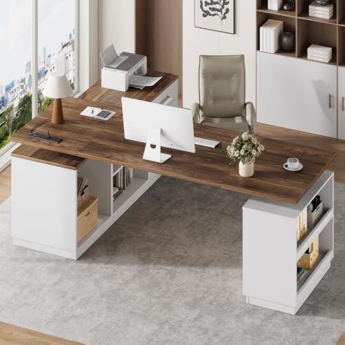 RALGEND 63'' L Shaped Electric Standing Desk with Storage for Home Office - Image 4