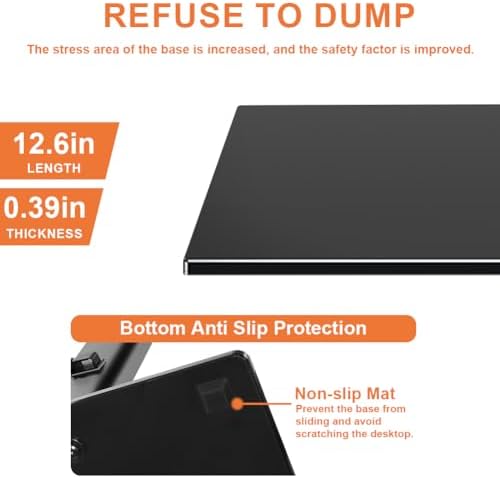 KKTONER Single Computer Monitor Stand Free Standing Desk Vesa Mount for 13 inch to 32 inch Screen Height Adjustable Monitor Mount Swivel Vesa 75*75mm/100*100mm Hold up 77Lbs - Image 4