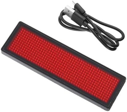 LED Name Badge with USB Cable Rechargeable PVC Scrolling Display by FUNOMOCYA