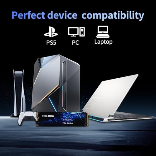 Ediloca 1TB SSD NVMe M.2 2280 PCIe Gen4 x4 Internal Solid State Drive for PS5, Gaming PC and Laptop, Up to 5000MB/s, with Dynamic SLC Cache (EN705) - Image 7