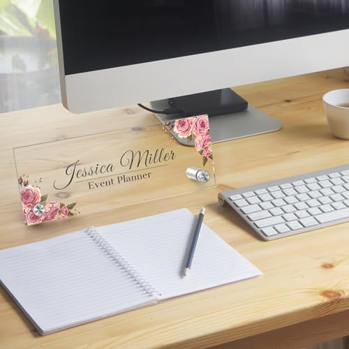 Personalized Acrylic Office Desk Name Plate with Standoff - Image 3