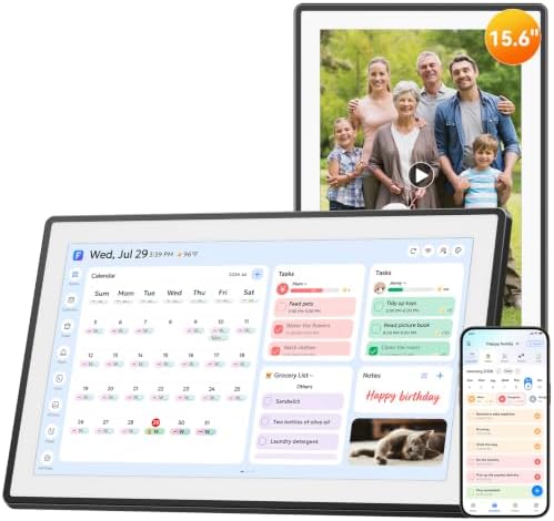 15.6" Smart Digital Calendar, Family Hub Planner (Black) by Cotoala