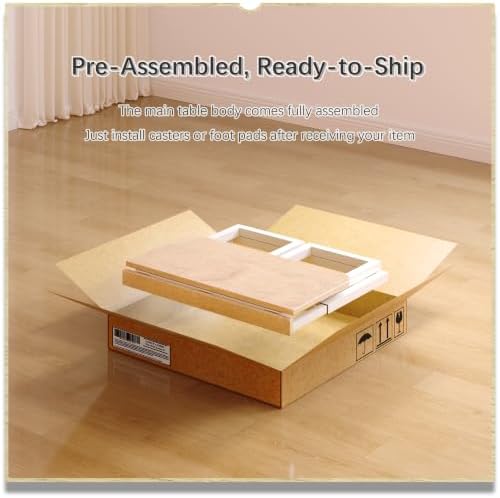 4NM No Tool Assembly 27.5" Small Desk, Folding Portable Desk with Wheels, Foldable Computer Home Office Desks, Collapsible Study Writing Table for Space Saving Bedroom - Cloud Oak - Image 4