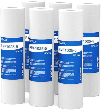 5 Micron 10" x 2.5" Sediment Water Filter Cartridge, 6-Pack by Purevua