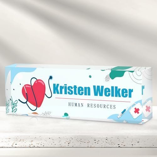 Office Desk Name Plate Personalized - Custom Nurses Week Gifts Bulk 2025 - Nurse Practitioner Gifts for Women - Nurse Name Plate for Desk by Cryphart-CustomGiftExpert