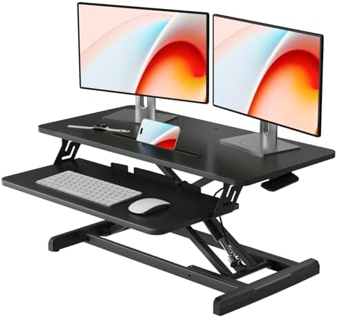 JOY worker Standing Desk Converter, 32" Height Adjustable Sit Stand Riser by JOYworker