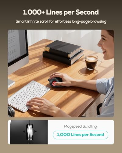 Nulea Wireless Ergonomic Vertical Trackball Mouse Thumb Control - Image 4
