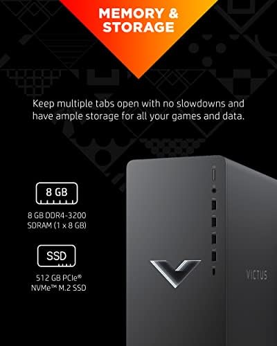 HP Victus 15L Gaming Desktop - 12th Gen Intel Core i5-12400F, 2.50 GHz - 8 GB SDRAM, 512 GB M.2 SSD - NVIDIA GeForce RTX 3050 - Windows 11 Home, Wi-Fi 6 & Bluetooth, 9 USB Ports (TG02-0021, 2022) - Image 4