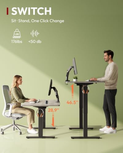 SANODESK 1'' Thick One-Piece 60 x 24'' Height Adjustable Standing Desk - Image 2