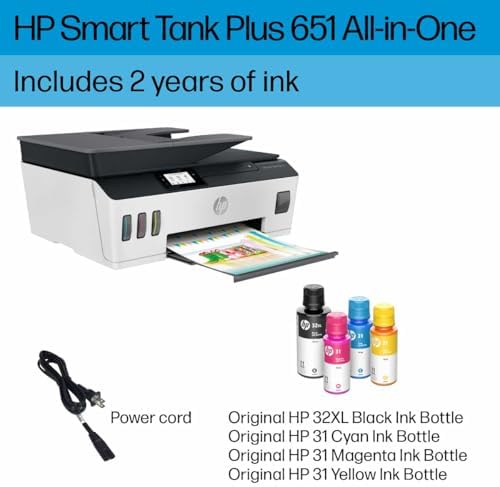 HP Smart Tank Plus 651 Wireless All-in-One Printer, Ink Tank Printer-for-Home Use, 2 Years of Ink Included Auto Document Feeder, Mobile Print, Scan, Copy, Fax. (7XV38A) - Image 6