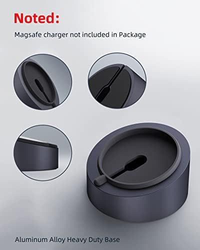 Stouchi Mag- Safe Charger Stand for 25W/15W MagSafe Charger Heavy-Duty Premium Metal Holder Base Desktop Tablet Mount for iPhone 17/16 Pro /16/15 Pro/15/14/13/12 -Grey - Image 3