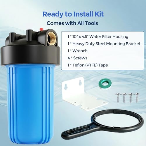 WH-10HD 10" x 4.5" Whole House Water Filter Housing - Image 5