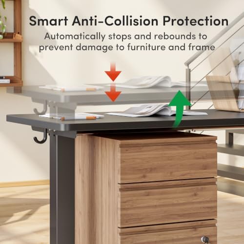 FEZIBO 75" x 63" L-Shaped Standing Desk - Adjustable Corner Desk L Shape, L-Shaped Adjustable Desk with Splice Board, L Shape Standing Desk, Black - Image 5