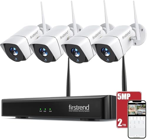 Firstrend 5MP Wireless Security Camera System, 4 Camera CCTV Kit by firstrend