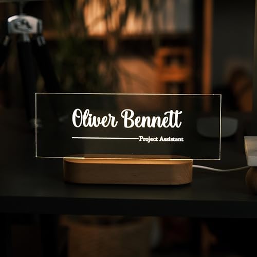 Personalized LED Desk Name Plate – Custom Office Name Sign - Image 2