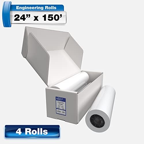 Alliance Wide Format Paper 24" x 150' CAD Bond Rolls (24lb | 4 Rolls, 24 In x 150 Ft | 2" Core) - Image 4
