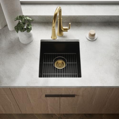 KOHLER Billings 18" Undermount Bar Sink, Single Bowl, Neoroc Composite, Matte Finish, Compact Prep Sink for Wet Bar or Kitchen Island, Matte Black, K-33711-CM1 - Image 2