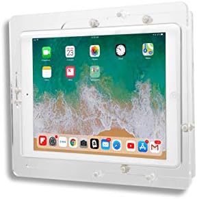 Anti-Theft Acrylic VESA Enclosure for Apple iPad 2/3/4 9.7" with Free Wall Mount Kit & 90-Degree Angle Charge Cable (iPad 2/3/4 9.7", Clear) by TABcare