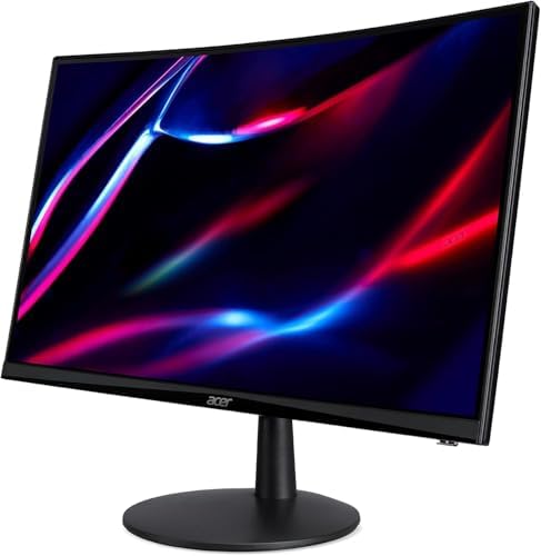 Acer Nitro ED240Q FreeSync FHD 1500R Curve Monitor ZeroFrame Design with 1ms Response Time, VESA Mount (100mm), VGA, HDMI & Dockztorm Hub, Black (UM.UE0AA.H01) & ErgoFlexy Dual Monitor Mount (2Pack) - Image 3