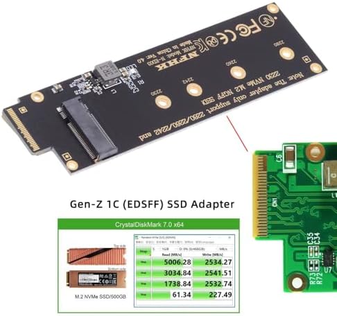 CY Card NVMe NGFF M-Key 4X to PCI-E Ruler 1U GEN-Z EDSFF Short SSD E1.S Host Carrier Adapter - Image 2