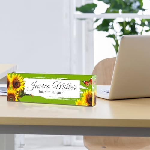 Personalized Acrylic Office Desk Name Plate with Name and Title Printing - Image 2