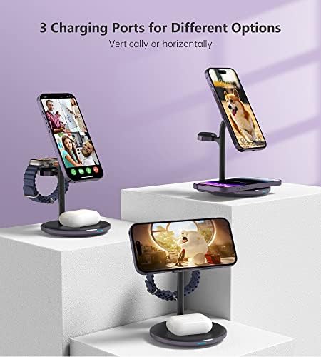 3 in 1 Magnetic Wireless Charging Station for Apple Devices,15W for Magsafe - Image 3