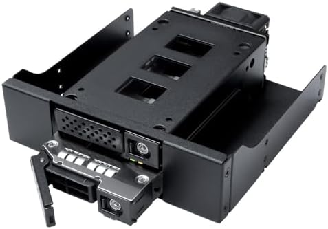Kingwin 5.25" Bay Backplane Mobile Rack Enclosure for 2 x 2.5 U.2/U.3 NVMe SSDs, SlimSAS Connectivity, Hot-Swap Tray, Tool-Free Installation, Durable Metal Build, High-Speed Storage Solution by KWI-Kingwin